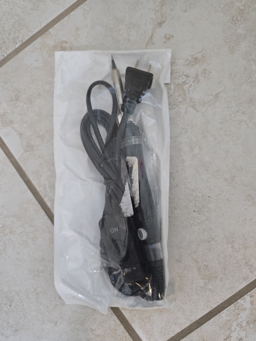 Black Electric Soldering Iron with Power Cord